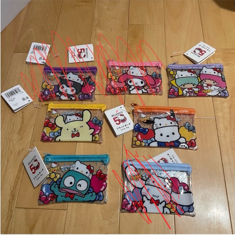 NWT small clear Sanrio pouches - Picture 1 of 4